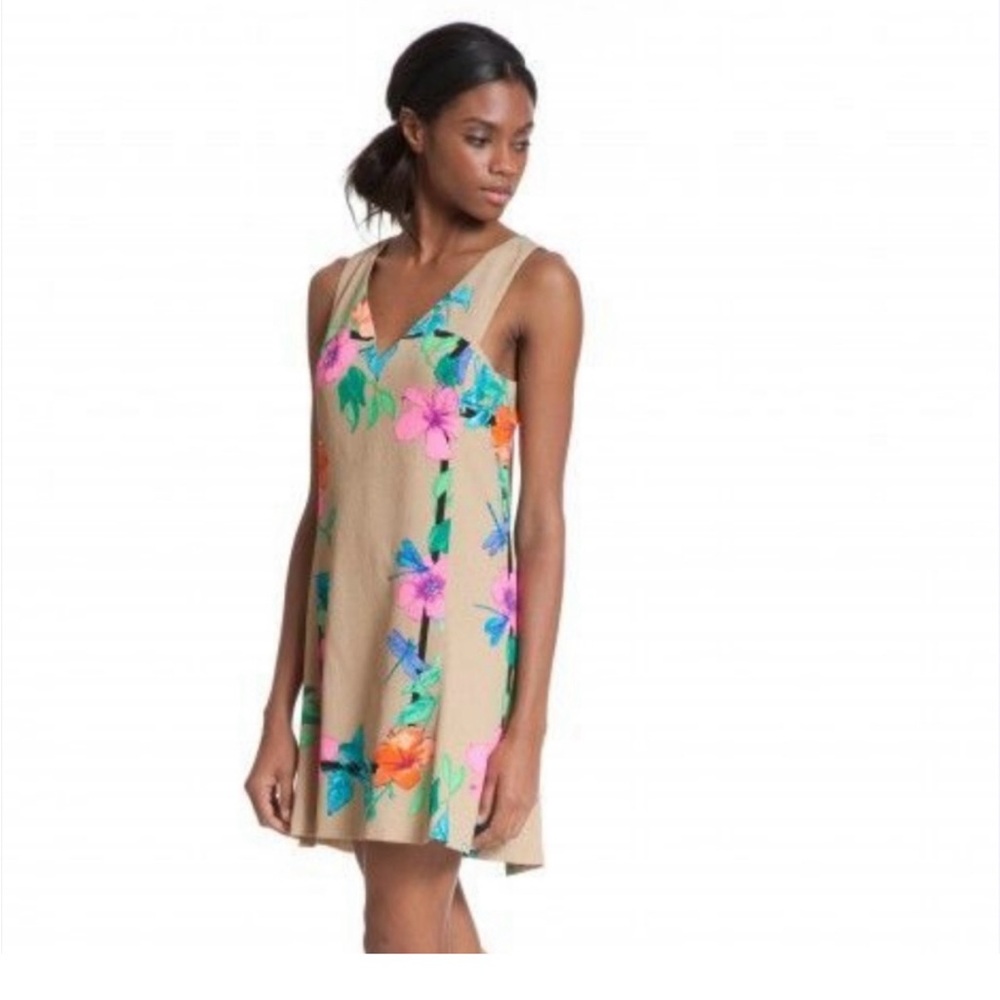 Tracy Reese Pink and Orange Floral Shift Dress - Picture 5 of 5